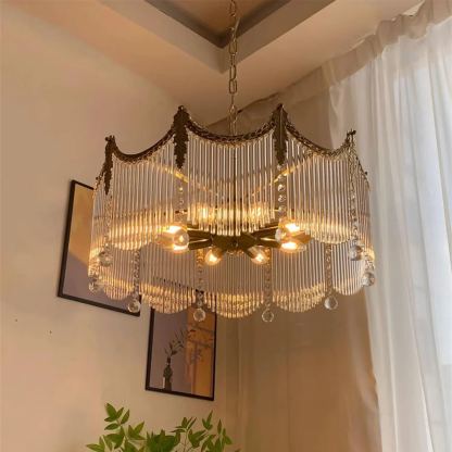 Marilyn Vintage Cobre Metal Vidrio Colgante Luz Dormitorio Sala