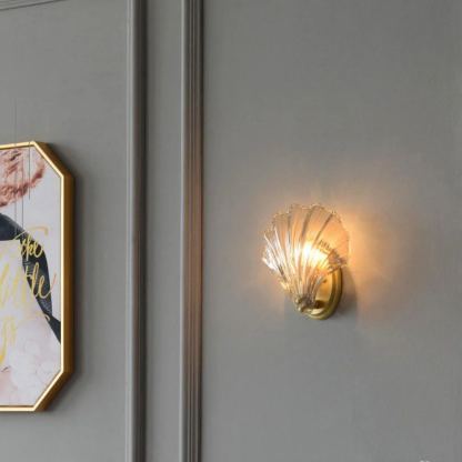 Orr Lámpara de Pared de Vidrio con Concha Inusual Moderna Dormitorio Sala de Estar