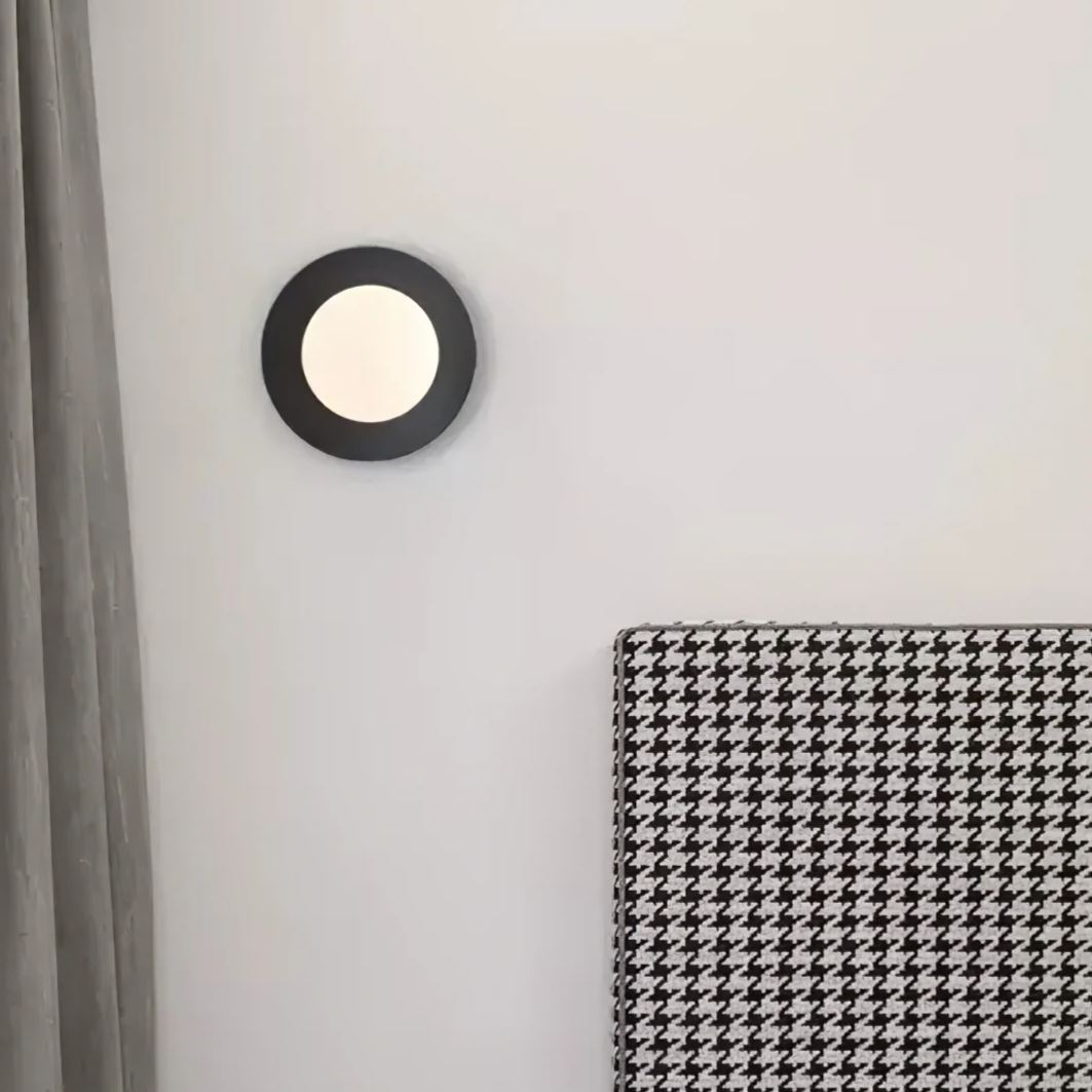 Orr Luz de Pared Moderna Minimalista con Vidrio Redondo para Dormitorio y Sala