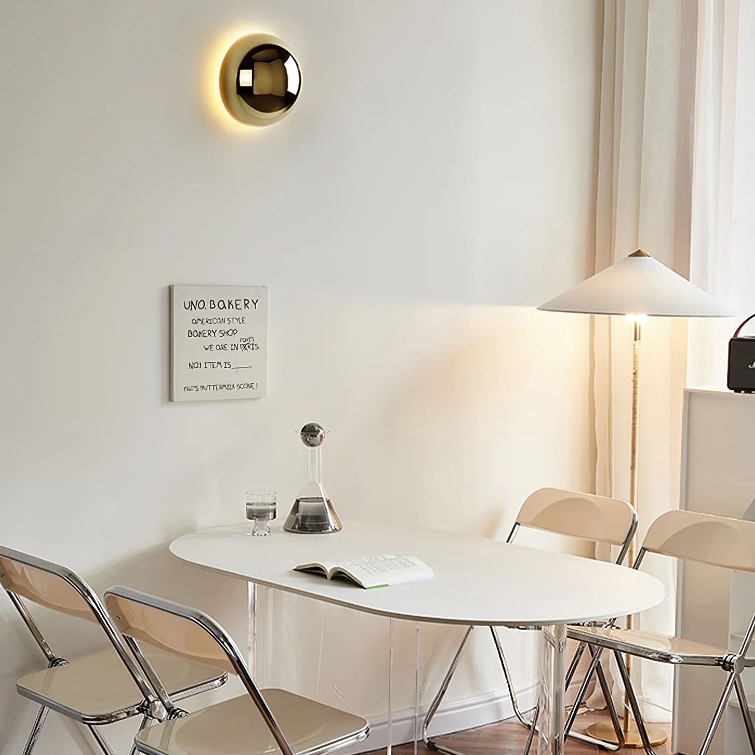 Orr Luz de Pared Moderna Inusual con Esfera de Metal para Dormitorio , Pasillo y Sala