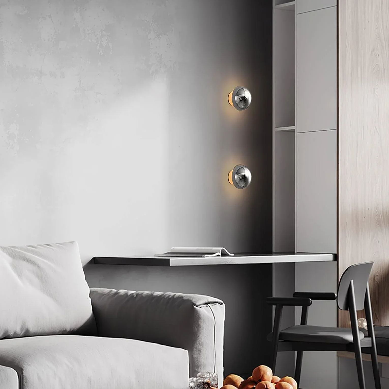 Orr Luz de Pared Moderna Inusual con Esfera de Metal para Dormitorio , Pasillo y Sala