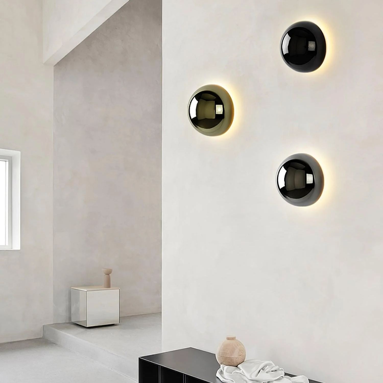 Orr Luz de Pared Moderna Inusual con Esfera de Metal para Dormitorio , Pasillo y Sala