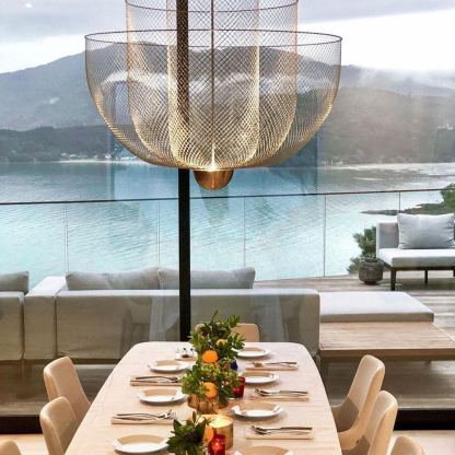 Alessio Inusual Metal Cromo Oro Lámpara Colgante Dormitorio Salón