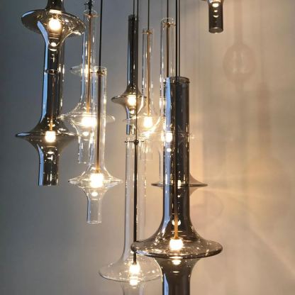 Hailie Minimalismo Vidrio Metal Lámpara Colgante Dormitorio Salón