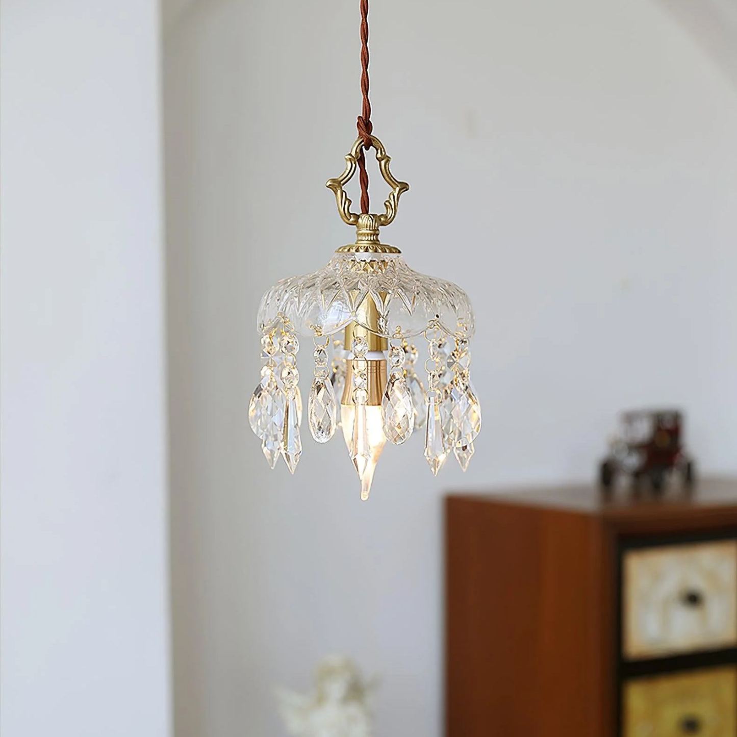 Marilyn Vintage Metal Cristal Vidrio Colgante Luz Dormitorio Sala de estar