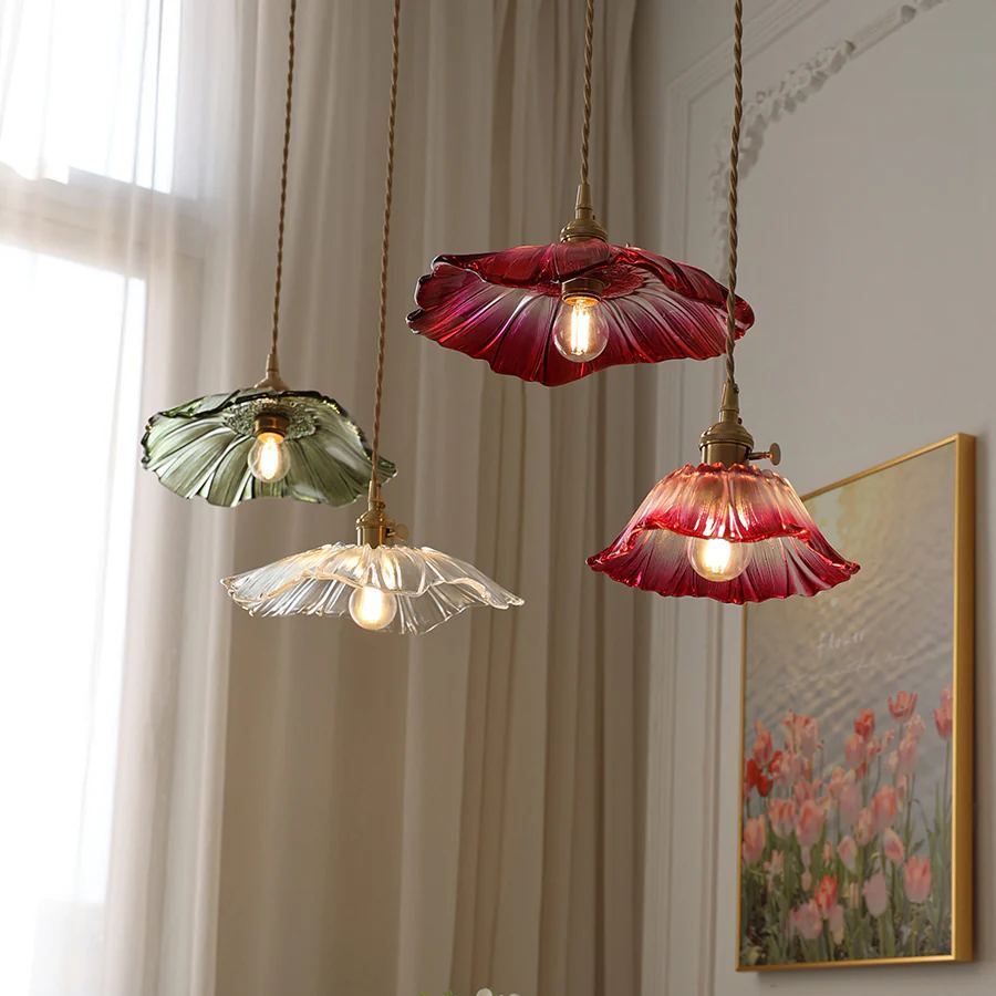 Carins Moderno Flor Vidrio Lámpara Colgante Comedor Dormitorio