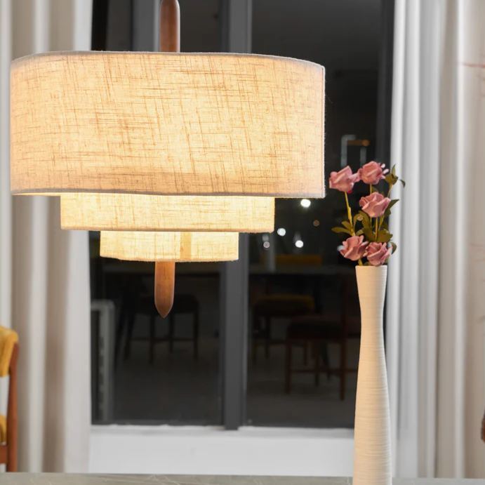 Renée Moderno Guijarro Textil Lámpara Colgante Dormitorio Comedor