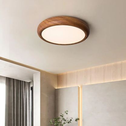 Ozawa Modern Minimalism Round Wood Ceiling Lamp Bedroom  Dining Room