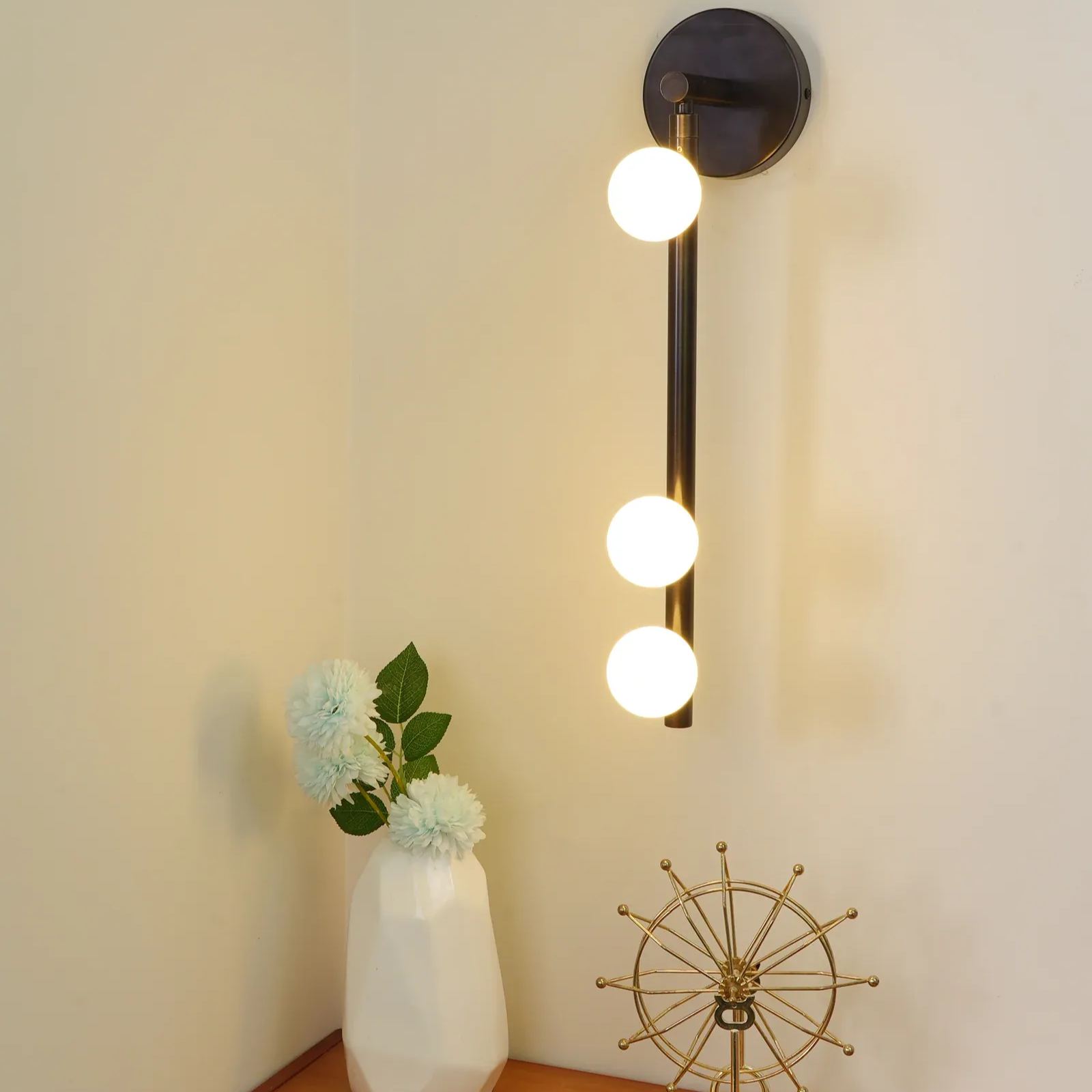 Edge Minimalismo Metal Vidrio Lámpara de Pared Dormitorio Salón