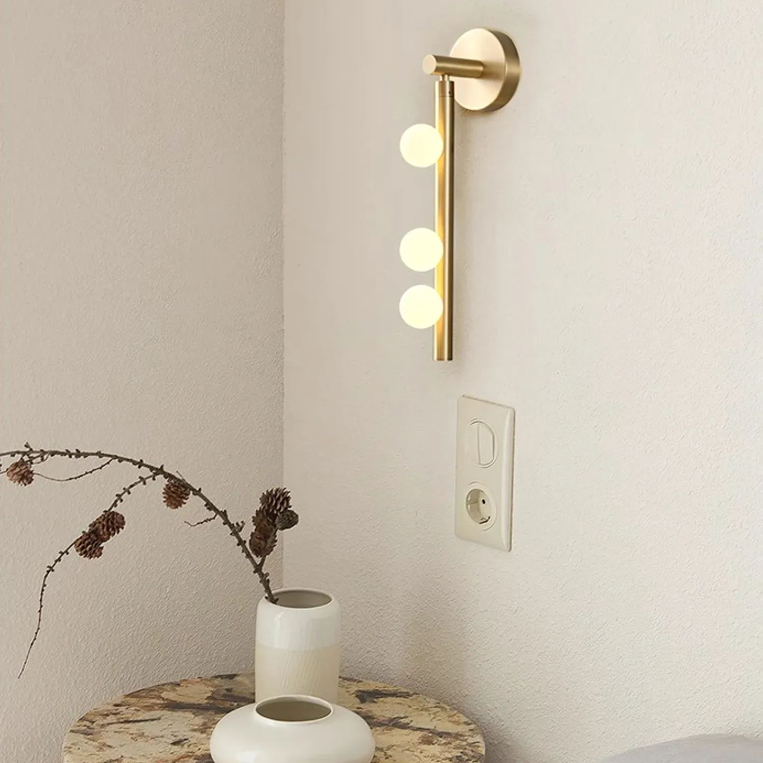 Edge Minimalismo Metal Vidrio Lámpara de Pared Dormitorio Salón