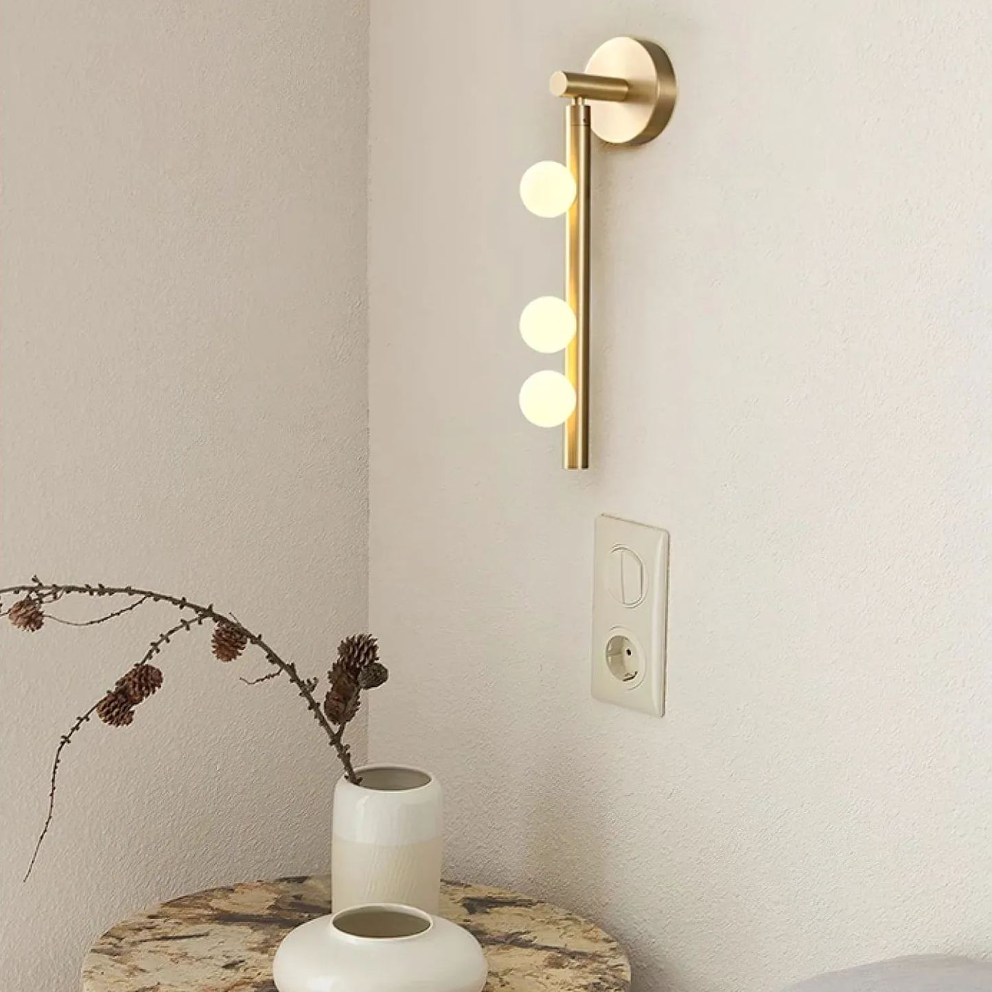 Edge Minimalismo Metal Vidrio Lámpara de Pared Dormitorio Salón