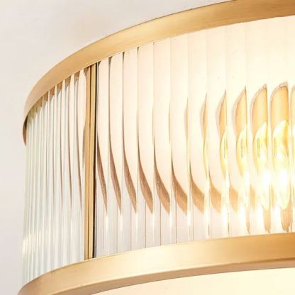 Alessio Moderno Redondo Metal Vidrio Lámpara de Techo Dormitorio Comedor