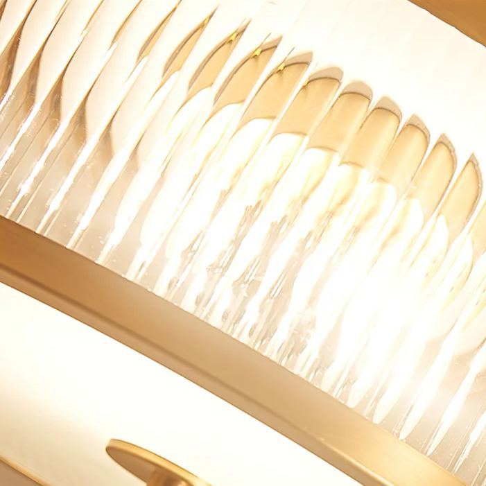 Alessio Moderno Redondo Metal Vidrio Lámpara de Techo Dormitorio Comedor