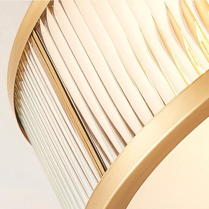 Alessio Moderno Redondo Metal Vidrio Lámpara de Techo Dormitorio Comedor