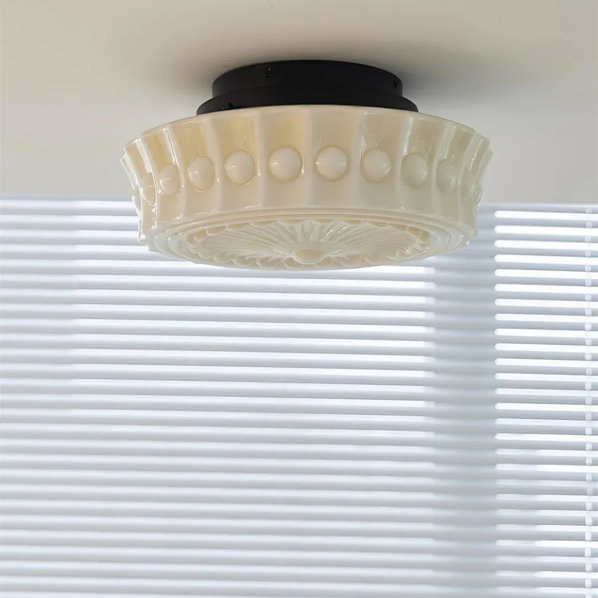 Quinn Nordic Beige White Ceiling Lamp Bedroom  Dining Room