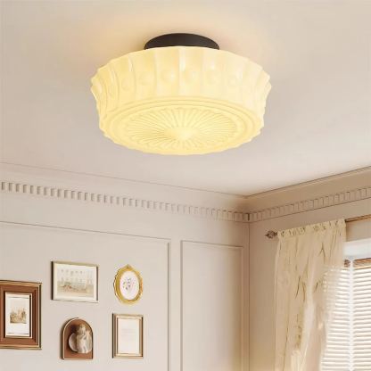 Quinn Nordic Beige White Ceiling Lamp Bedroom  Dining Room