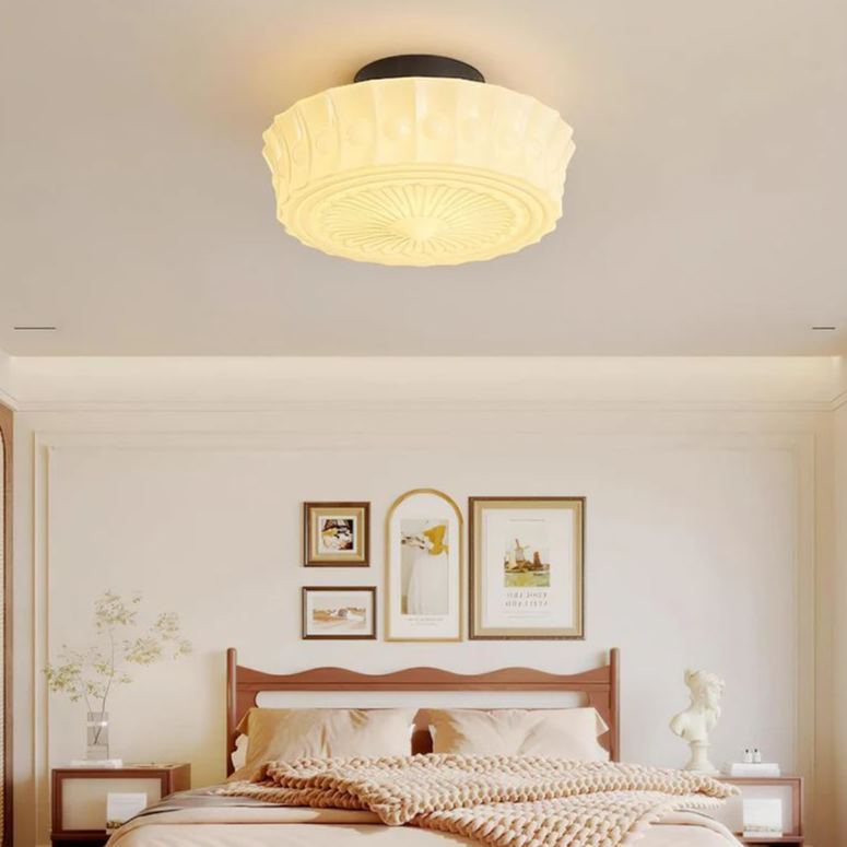 Quinn Nordic Beige White Ceiling Lamp Bedroom  Dining Room