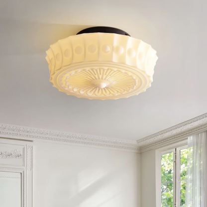 Quinn Nordic Beige White Ceiling Lamp Bedroom  Dining Room