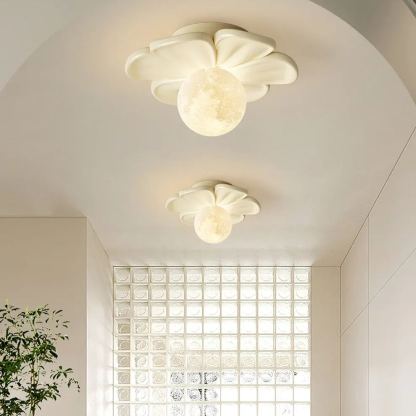 Carins Resina Rosa Beige Flor Lámpara de Techo Dormitorio Comedor