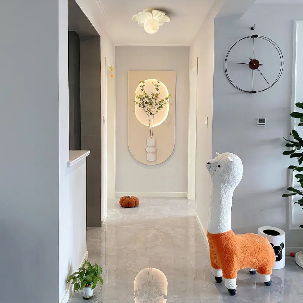 Carins Resina Rosa Beige Flor Lámpara de Techo Dormitorio Comedor