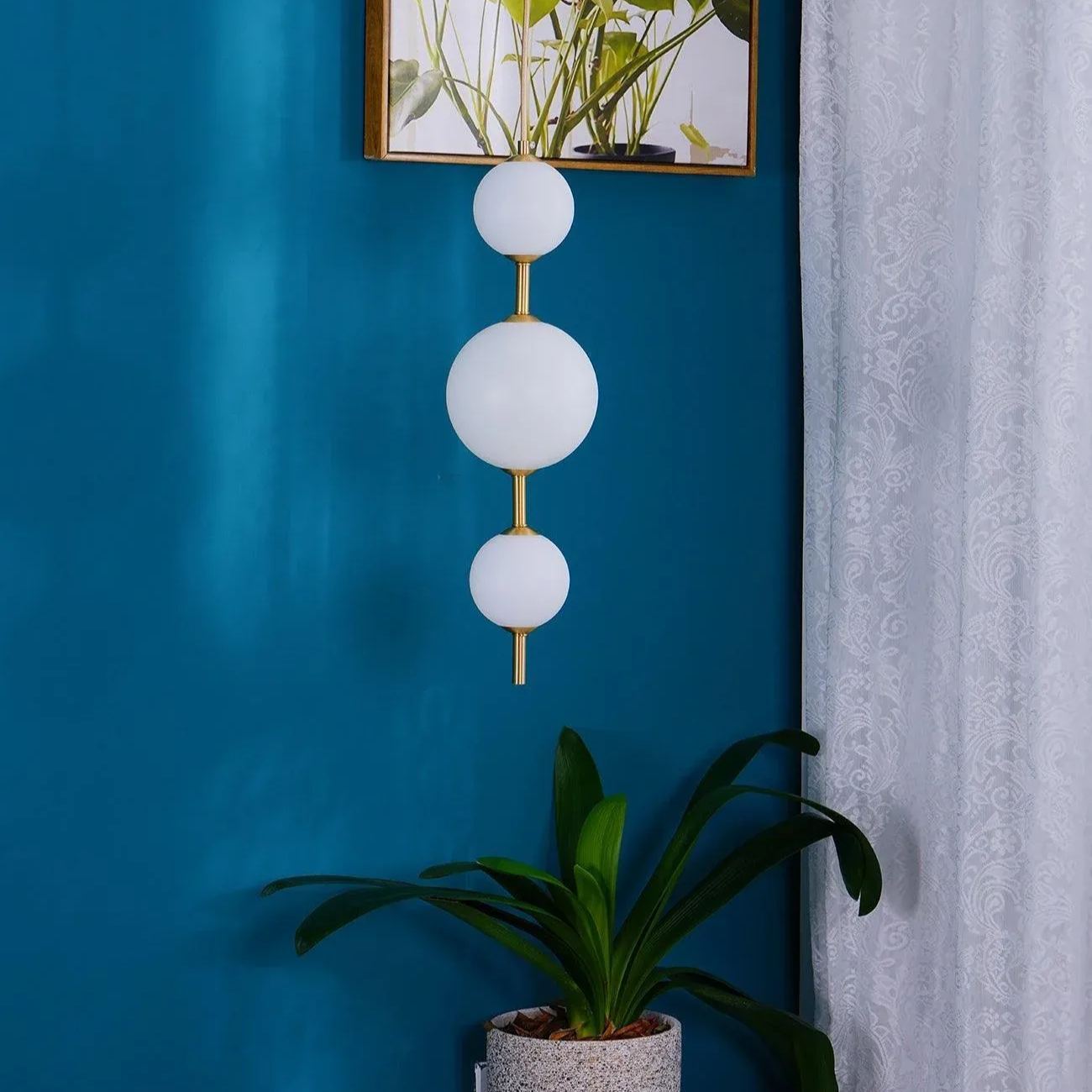 Edge Minimalismo Latón Negro Metal Vidrio Lámpara Colgante Dormitorio Salón