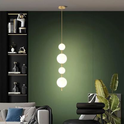 Edge Minimalismo Latón Negro Metal Vidrio Lámpara Colgante Dormitorio Salón