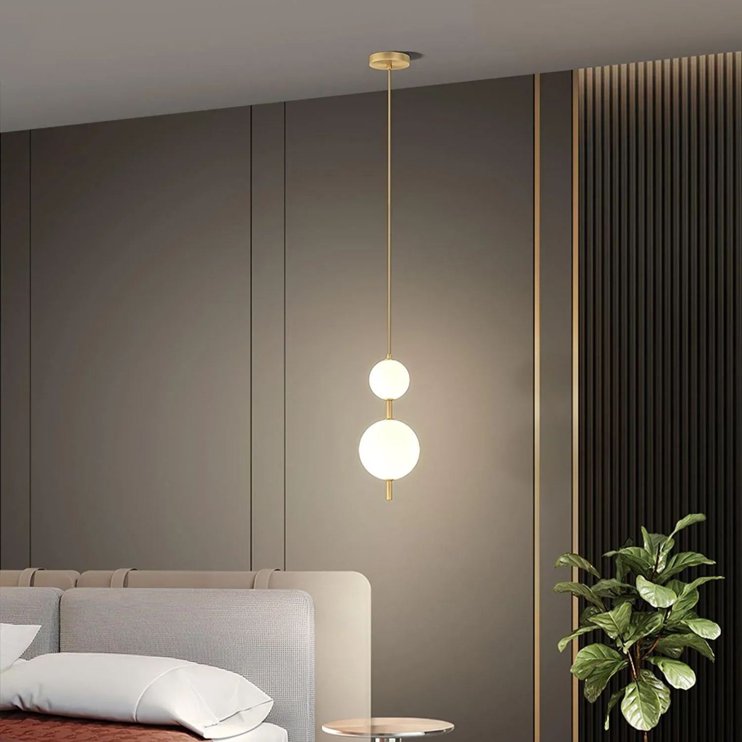 Edge Minimalismo Latón Negro Metal Vidrio Lámpara Colgante Dormitorio Salón