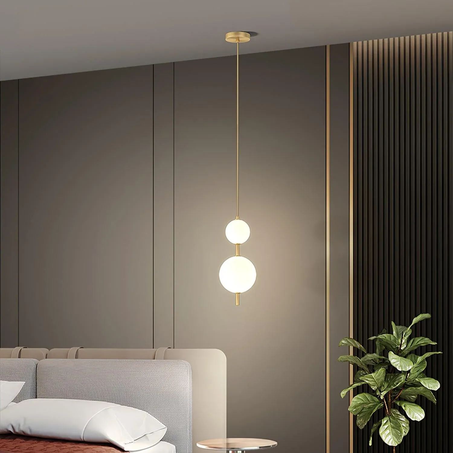 Edge Minimalismo Latón Negro Metal Vidrio Lámpara Colgante Dormitorio Salón