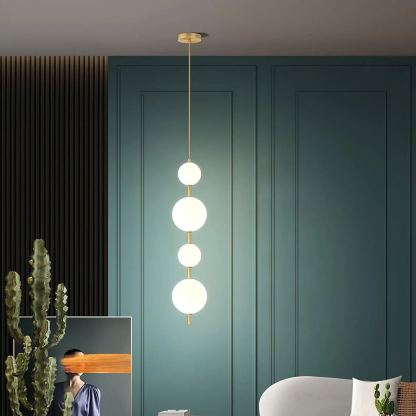 Edge Minimalismo Latón Negro Metal Vidrio Lámpara Colgante Dormitorio Salón