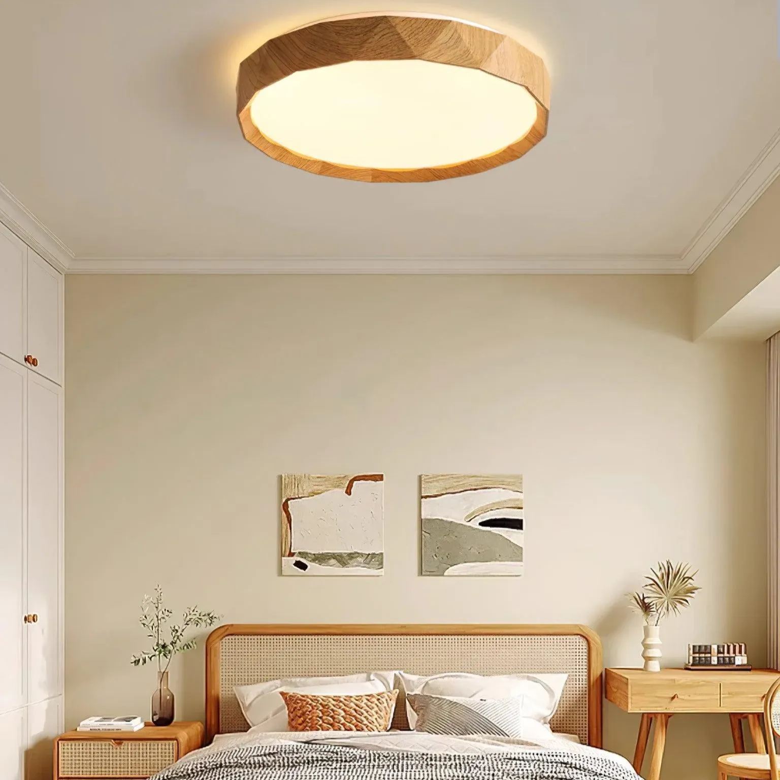 Ozawa Minimalism Walnut Wood Ceiling Lamp Bedroom  Dining Room