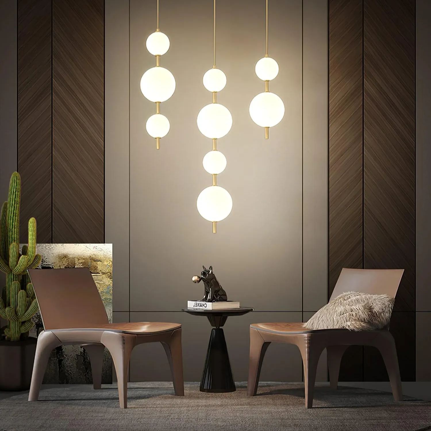 Edge Minimalismo Latón Negro Metal Vidrio Lámpara Colgante Dormitorio Salón