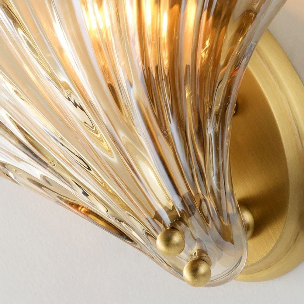 Orr Modern Unusual Shell Glass Wall Light Bedroom Living Room