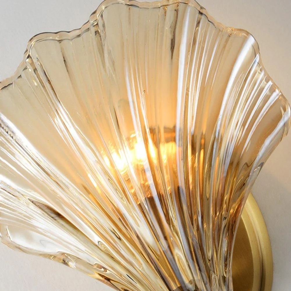 Orr Modern Unusual Shell Glass Wall Light Bedroom Living Room