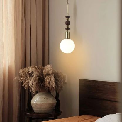 Hailie Minimalismo Metal Vidrio Madera Lámpara Colgante Dormitorio Salón