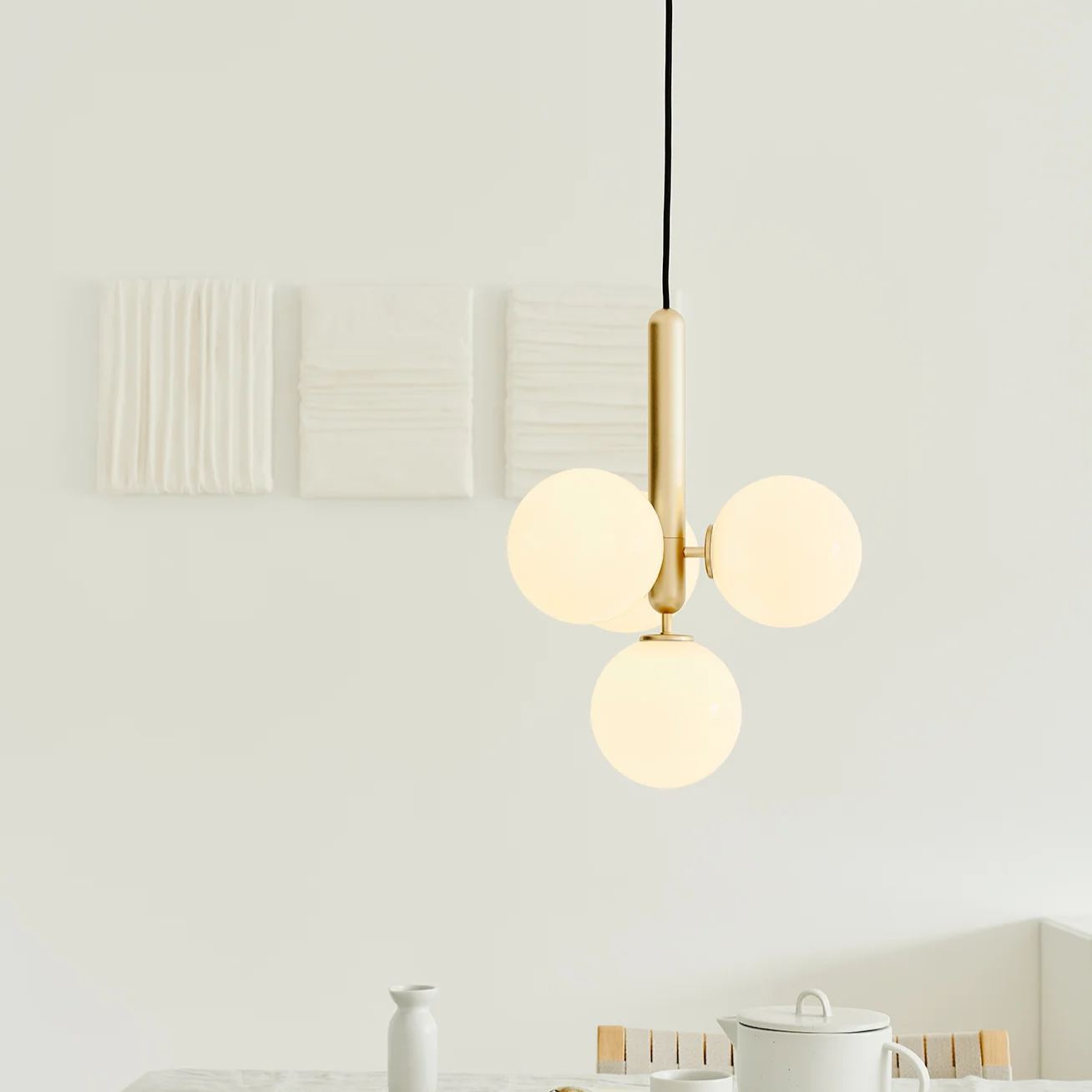 Hailie Minimalismo Metal Vidrio Lámpara Colgante Dormitorio Salón