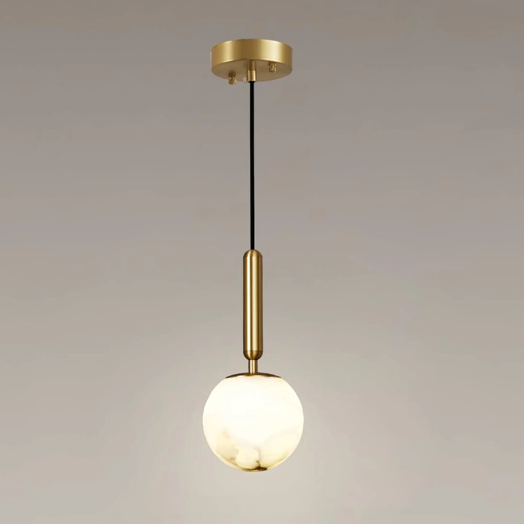 Jade Minimalismo Metal Alabastro Lámpara Colgante Dormitorio Salón