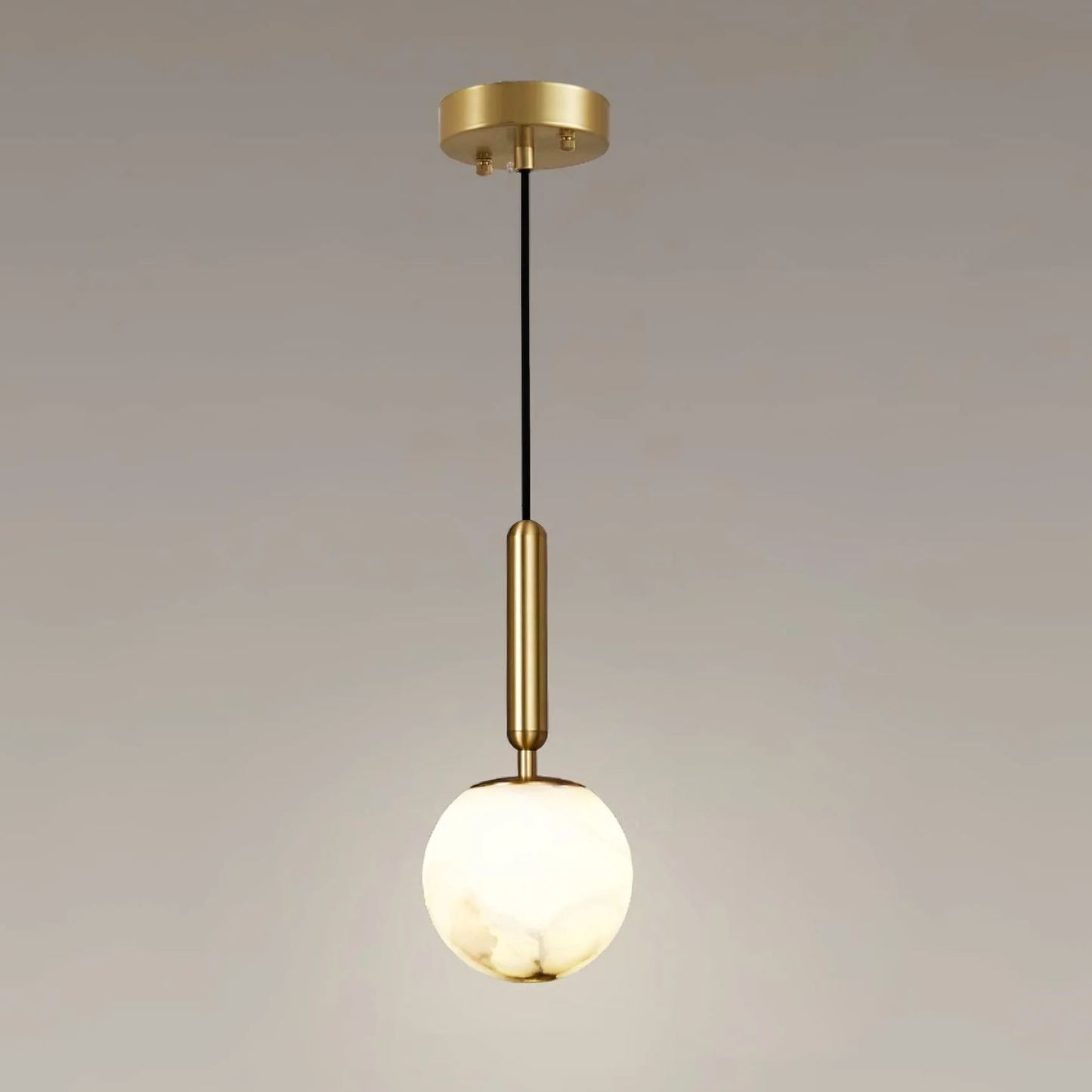 Jade Minimalismo Metal Alabastro Lámpara Colgante Dormitorio Salón