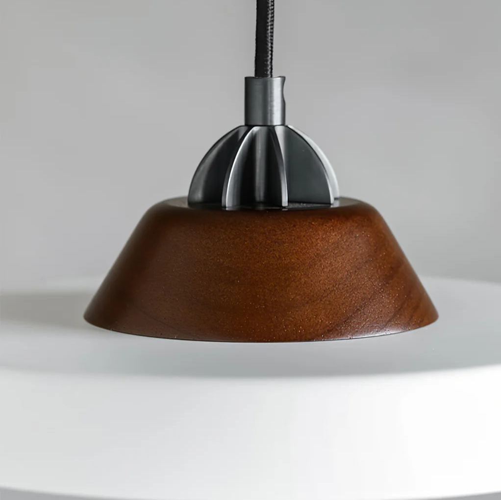 Valentina Vintage Round Wood Metal Pendant Light Dining Room