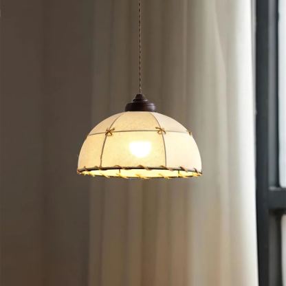 Renée Vintage Round Hanging Fabric Pendant Light Shades Dining Room