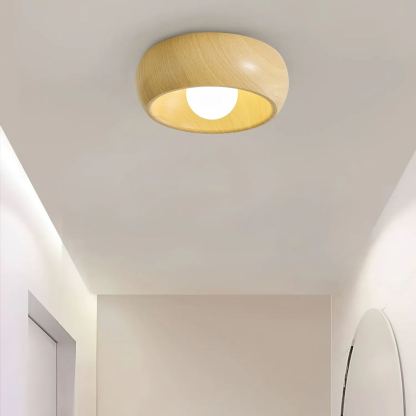 Muto Modern Round Wood Ceiling Light Fixture Hallway Bedroom Living Room