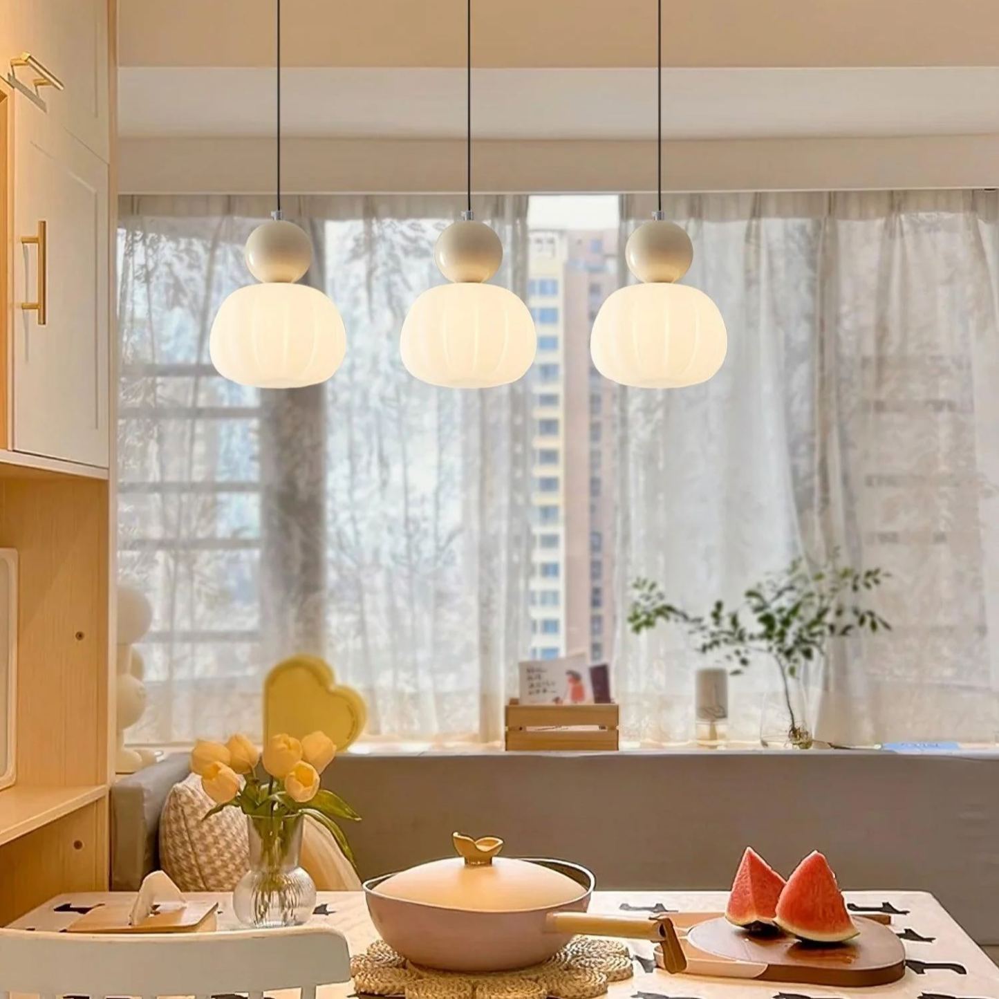 Hailie Modern Round Acrylic Pendant Light Shades Bedroom Dining Room