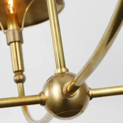 Alessio Retro Lujo Metal Lámparas de Araña Sombras Salón Comedor