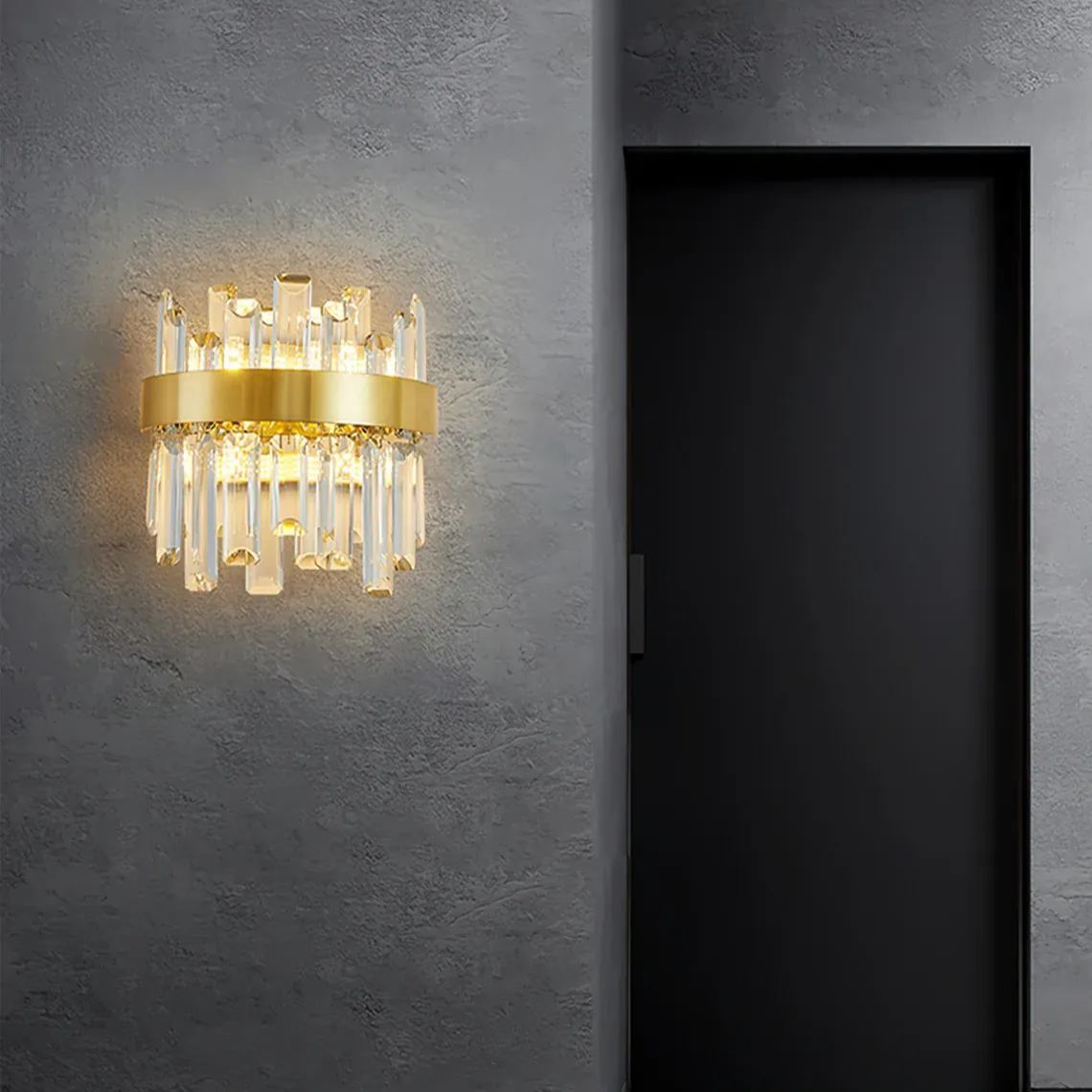 Herbert Clásica Urbana Cristal Metal Lámpara de Pared Dormitorio Comedor