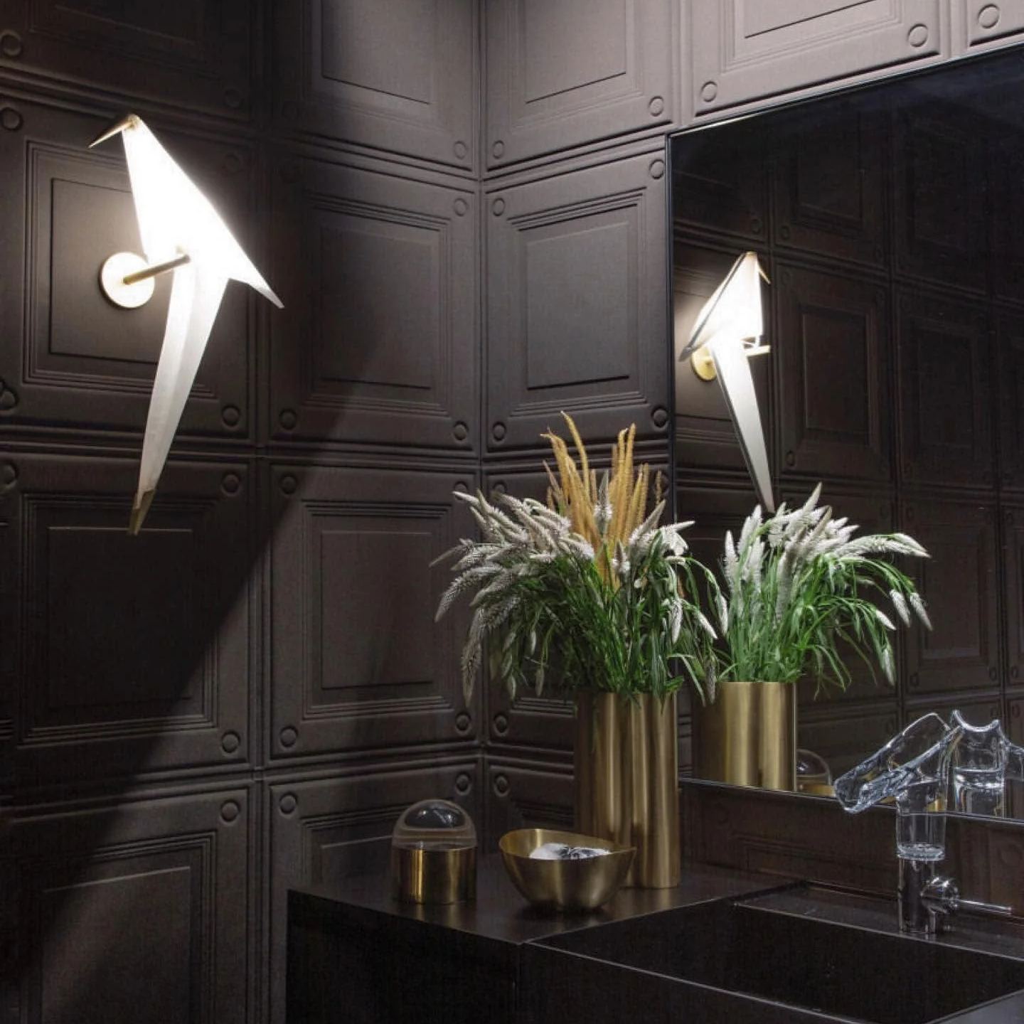 Orr Luz de Pared Moderna Inusual con Aves en PC y Metal para Dormitorio, Estudio y Sala