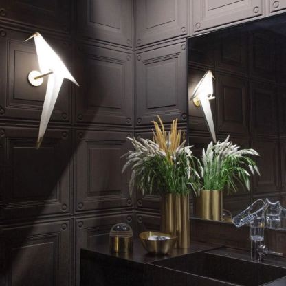 Orr Luz de Pared Moderna Inusual con Aves en PC y Metal para Dormitorio, Estudio y Sala