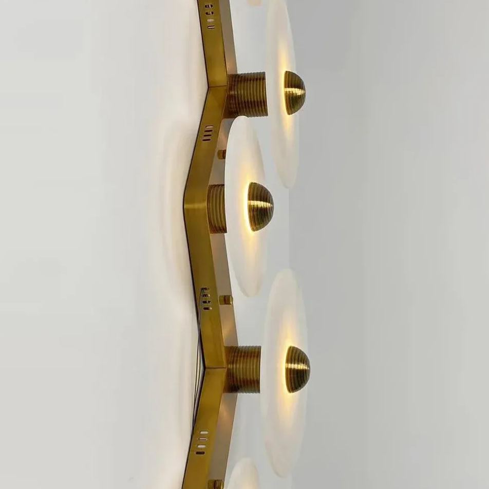 Jade Moderna Metal Alabastro Lámpara de Pared Comedor Dormitorio