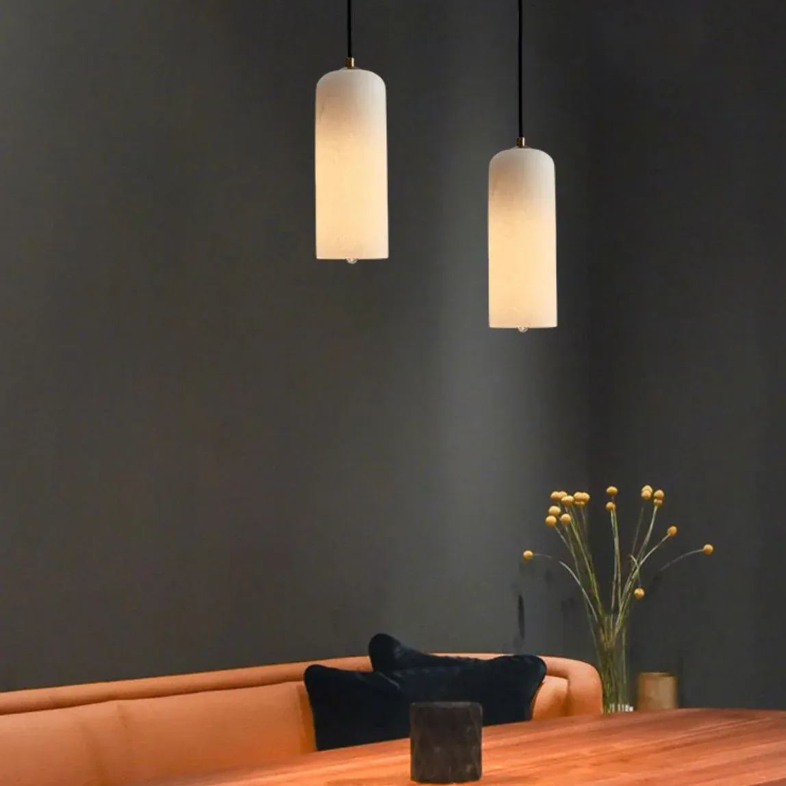 Jade Minimalismo Metal Alabastro Lámpara Colgante Dormitorio Salón