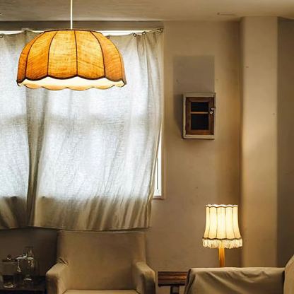 Renée Cabaña Banana Hoja Tela Lámpara Colgante Sombras Dormitorio Salón