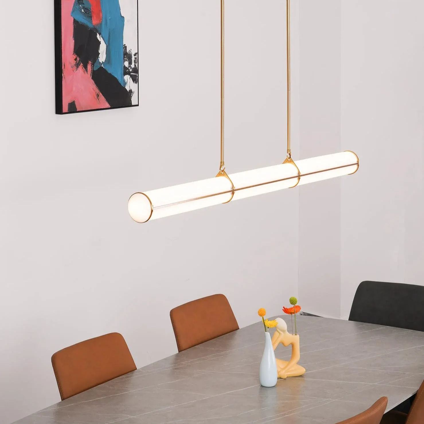 Alessio Industrial Metal Acrílico Oro Negro Lámpara Colgante Dormitorio Salón