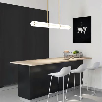 Alessio Industrial Metal Acrílico Oro Negro Lámpara Colgante Dormitorio Salón